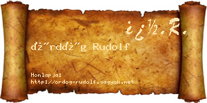 Ördög Rudolf névjegykártya